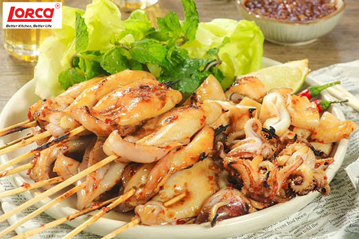 Cách làm mực nướng sa tế thơm ngon bằng nồi chiên không dầu