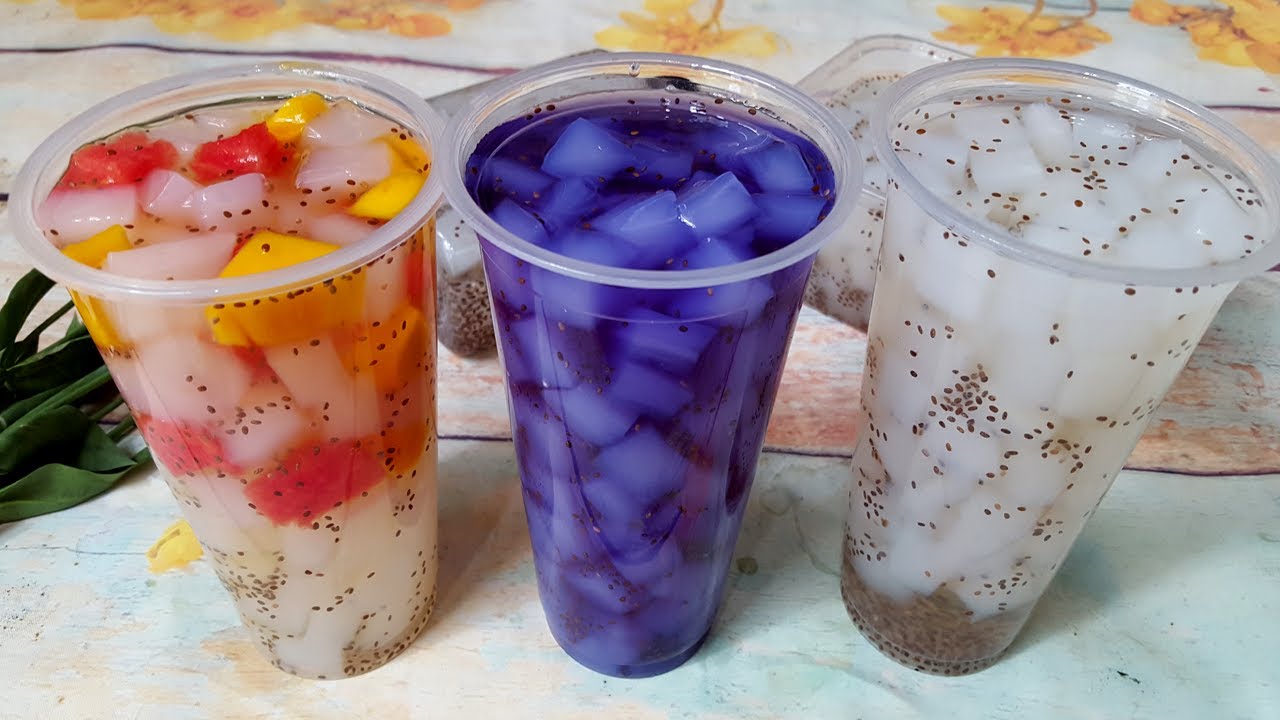 Cách nấu thạch dừa hạt chia ngon, mát