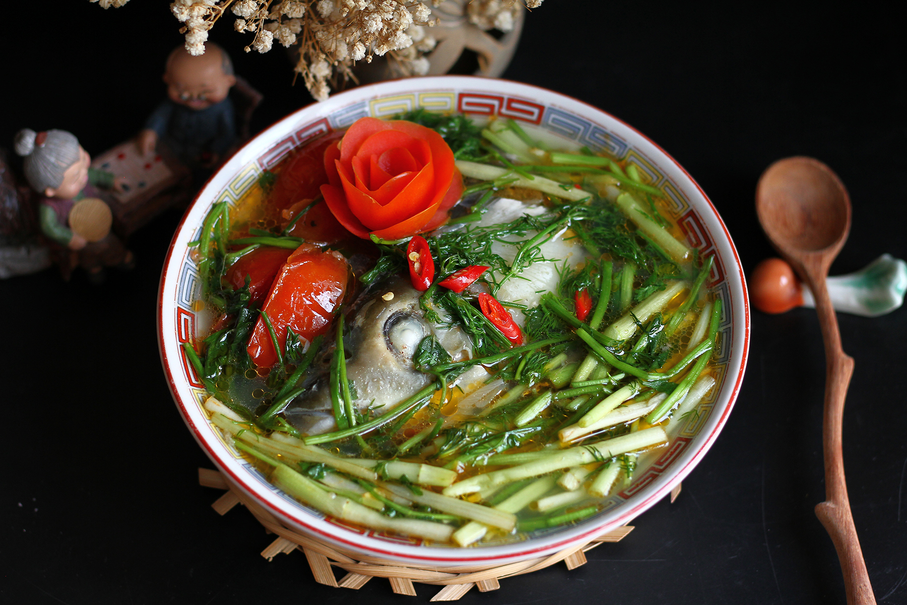 Cách nấu canh cá rau cần kiểu Bắc
