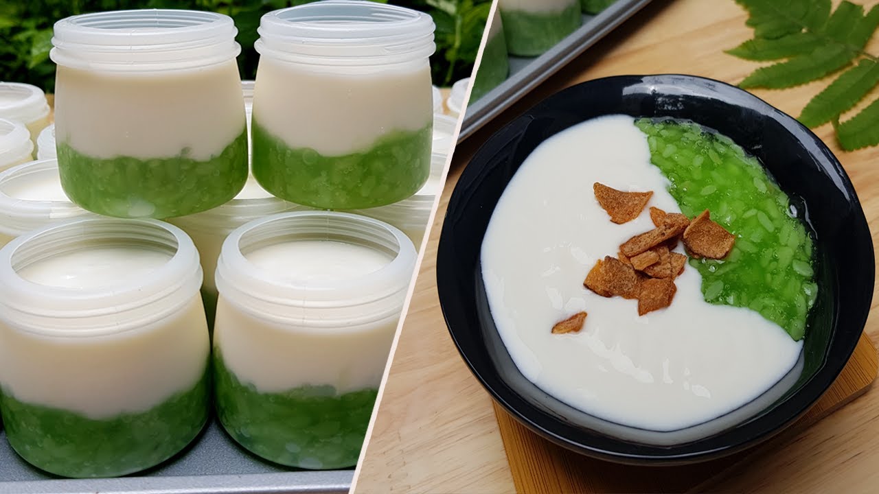 Cách làm sữa chua cốm dẻo mịn màng, thơm mát