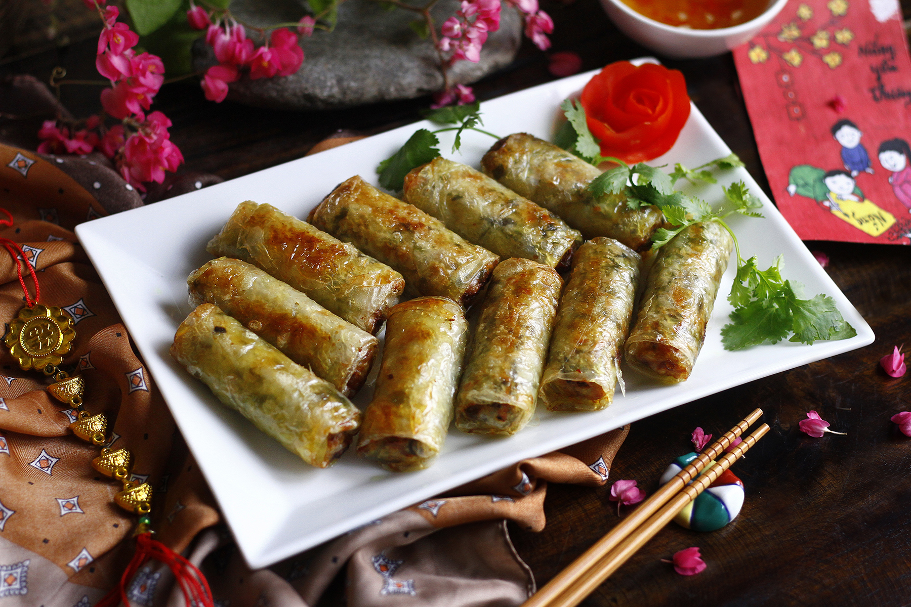 Cách làm chả giò chay giòn ngon cho ngày rằm, mùng một